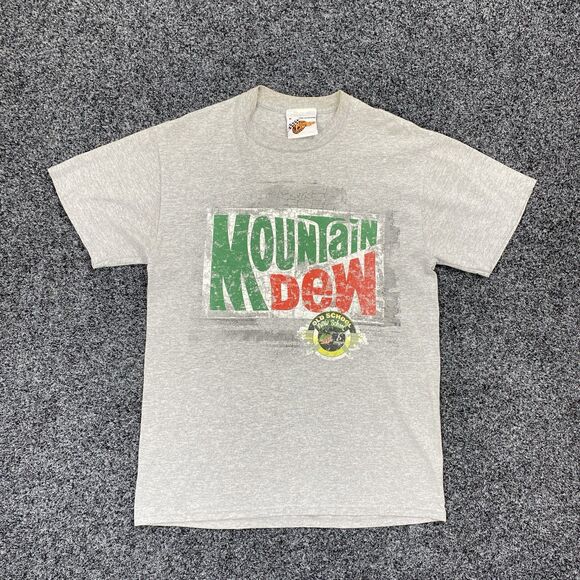 Dale Earnhardt Jr T Shirt Men Gray Nascar Racing Tee Mtn Dew Retro Size Medium - Picture 2 of 7